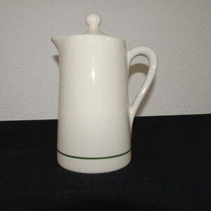 Vintage Mayer Coffee Tea Hot Water Pot Restaurant Individual Serving Green Band